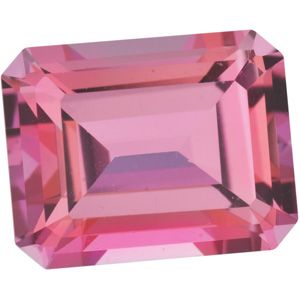 Emerald/Octagon SWAROVSKI GEMS™ Genuine Pink Topaz