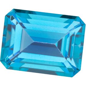 Emerald/Octagon Genuine Teal  Topaz