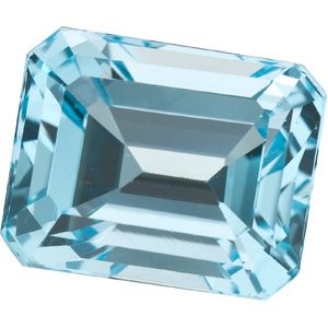 Emerald/Octagon Genuine Sky Blue Topaz