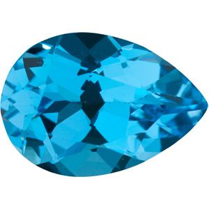 Pear Genuine Swiss Blue Topaz