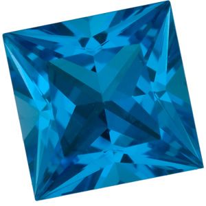 Square Genuine Swiss Blue Topaz