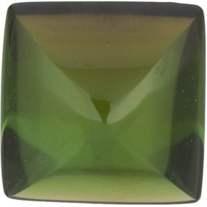 Square Genuine Cabochon Green Tourmaline