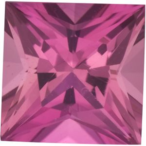 Square Genuine Pink Tourmaline
