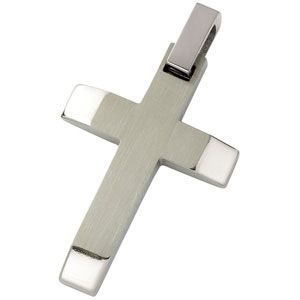 Titanium Angled Cross Pendant 