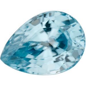 Pear Genuine Blue Zircon