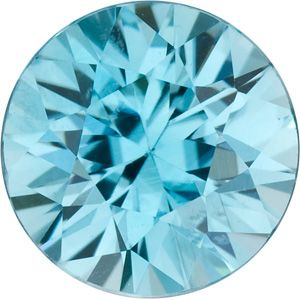 Round Genuine Blue Zircon