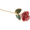 12 Inch Lacquered Pink Rose With Gold Trim