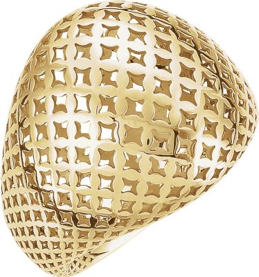 Fashion Rings , 14K Yellow Pierced-Style Dome Ring