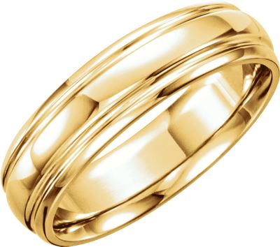 14K Yellow 6 mm Grooved Band Size 8 Ref 98905