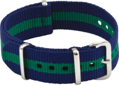 Blue and Green NATO Nylon Watch Strap