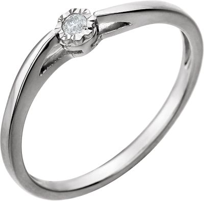 Sterling Silver .04 CTW Diamond Promise Ring Size 7 Ref 650895