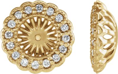 Earring Jackets, 14K Yellow 1/2 CTW Diamond Earring Jackets  