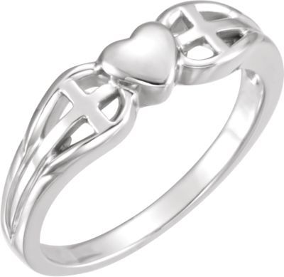 Religious Rings, Heart & Cross Ring