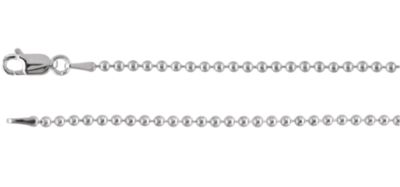 18-inch Bead Chain with Lobster Clasp - Sterling Silver