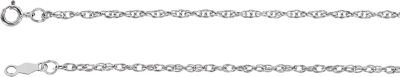 24-inch 1.5MM Rope Chain with Spring Ring - 14K White Gold