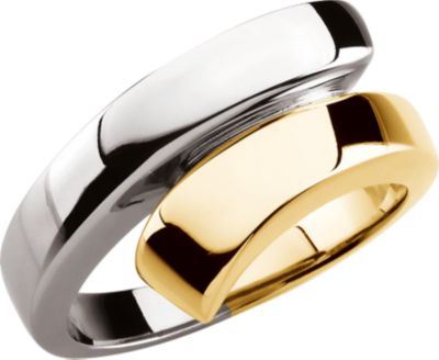 Fashion Rings , 18K Rose & Platinum Bypass Ring 