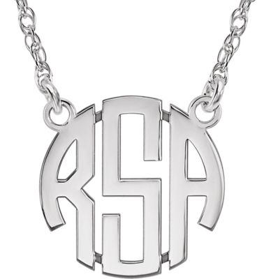 15mm 3 Letter Block Monogram Necklace Ref 86021