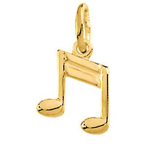Charm / Pendant, 14K Yellow Musical Note Charm