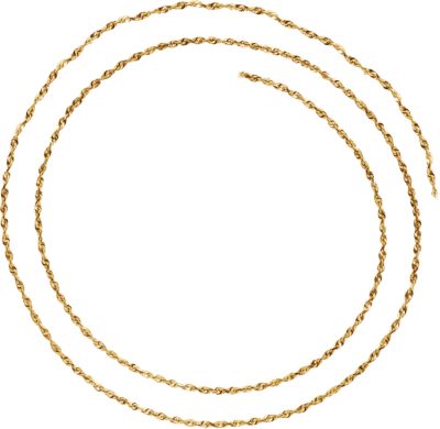 16-inch Diamond Cut Rope Chain with Lobster Clasp - 14K Yellow Gold