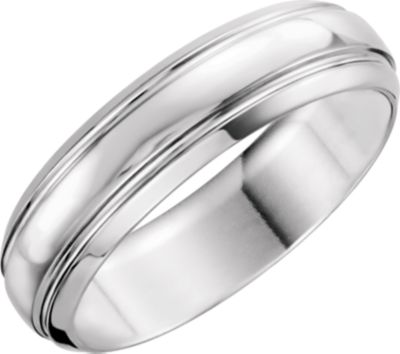 Platinum 6 mm Grooved Band Size 9 Ref 98857