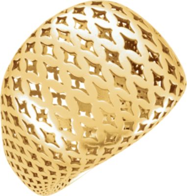 Fashion Rings , 14K Rose Pierced-Style Dome Ring