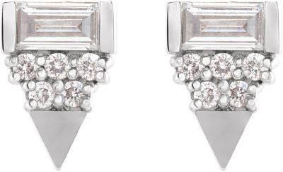 14K White 1/3 CTW Diamond Geometric Earrings