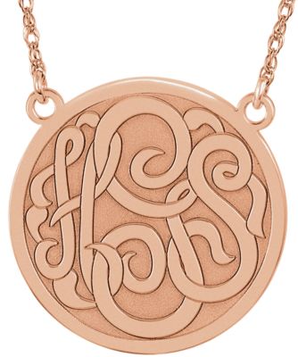 25mm 3 Letter Script Monogram Necklace Ref 86019