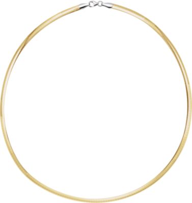 16-inch Reversible Omega Chain - Sterling Silver & 14K Yellow Gold