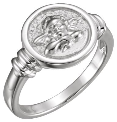 Religious Rings, 10K Yellow Angel Ring  