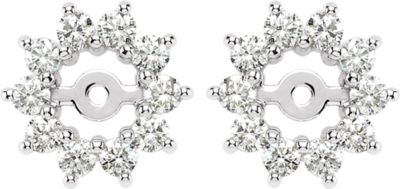 14K White 5/8 CTW Diamond Earring Jackets