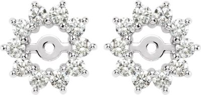 14K White 5/8 CTW Diamond Earring Jackets