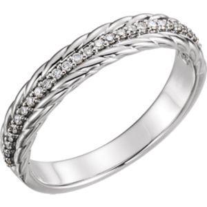 14K White 1/6 CTW Diamond Rope Ring | Stuller