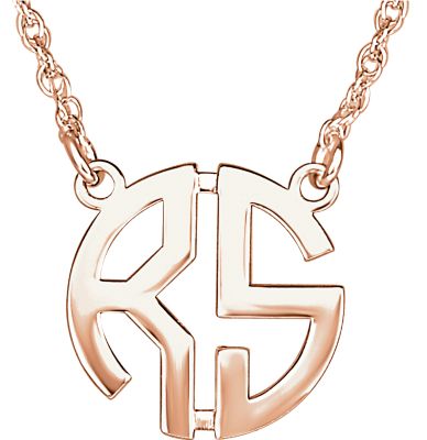 15mm 2 Letter Block Monogram Necklace Ref 86024