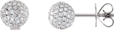 1.17 CTW Diamond Pave Ball Earrings Ref 444725