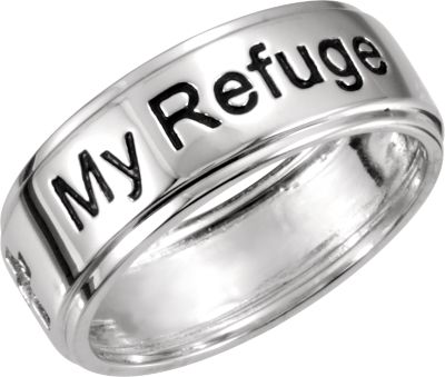 Religious Rings, Sterling Silver My Refuge My Strength Ring Size 12
