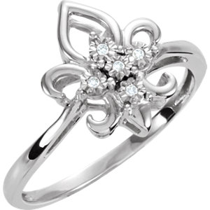 .03 CTW Fleur de Lis Diamond Ring Ref 650064