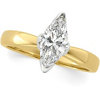 18KY and Platinum Marquise Tulipset Solitaire Mounting .5 to 2 Carat Ref 767726