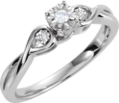 .06 CTW Diamond 3 Stone Ring Ref 650065