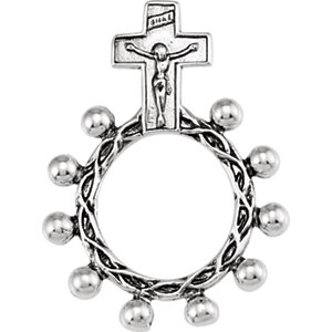 Religious Rings, Sterling Silver Rosary Ring