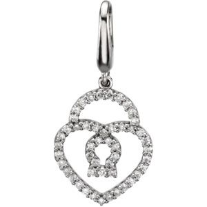 Charm / Pendant, Heart & Lock Charm