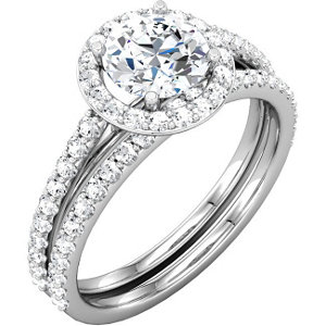 .38 CTW Diamond Engagement Ring for 7.4mm Round Center