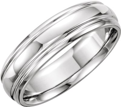 Platinum 6 mm Grooved Band Size 5 Ref 99010