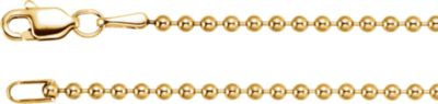 16-inch Bead Chain with Lobster Clasp - 14K Yellow Gold