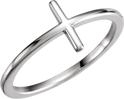Religious Rings, Sterling Silver Side Cross Ring