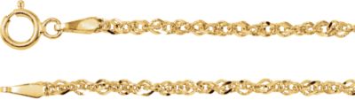 18-inch Diamond-Cut Singapore Chain with Spring Ring - 14K Yellow Gold