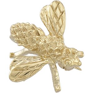 Brooche, Pin , 18K Yellow 18x16mm Bee Brooch