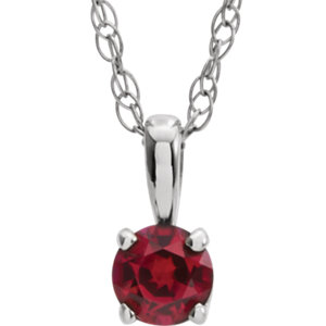 14kt White Chatham® Created Ruby 