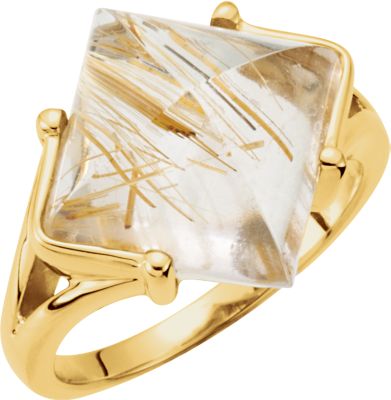 Fashion Rings , 14K White Rutilated Quartz Ring