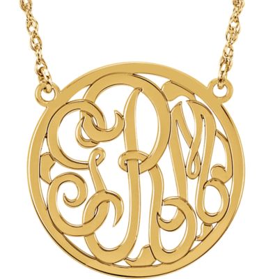 25mm 3 Letter Script Monogram Necklace Ref 86016