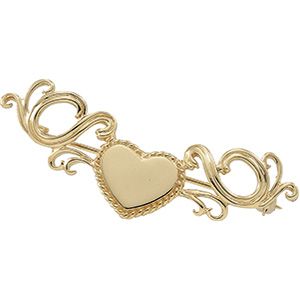 Brooche, Pin , 14K Yellow 21x18mm Heart Brooch